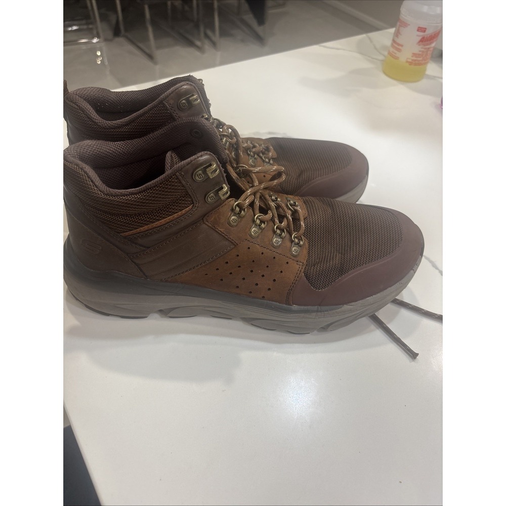 skechers mens shoes lace up boots Outdoor Brown Size 11